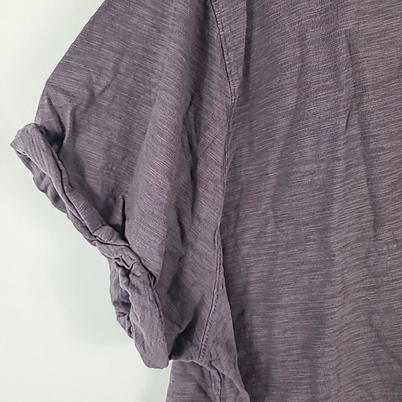 NWT Dylan Women's Short Roll Sleeve Button Down Shirt Purple Preppy Cottonsz XL - Picture 3 of 5